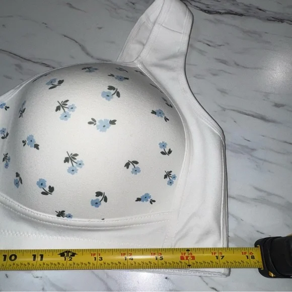 NWT Daisy Bra Size 3XL Womens Floral Cotton Blend Lined Wireless Bralette Bra - Picture 6 of 8